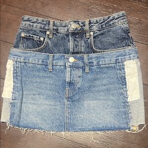 Zara Two-Tone Denim Mini Skirt